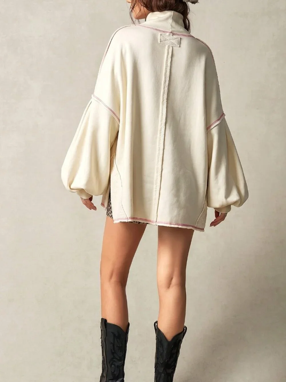 Apricot Casual Women's Knit Loose Fit Sweatshirt